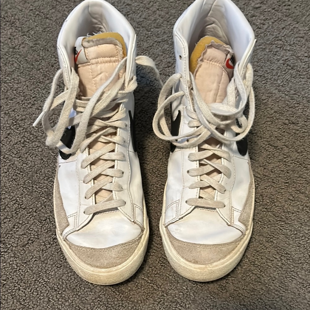 Nike Women's White and Tan High-Top Sneakers